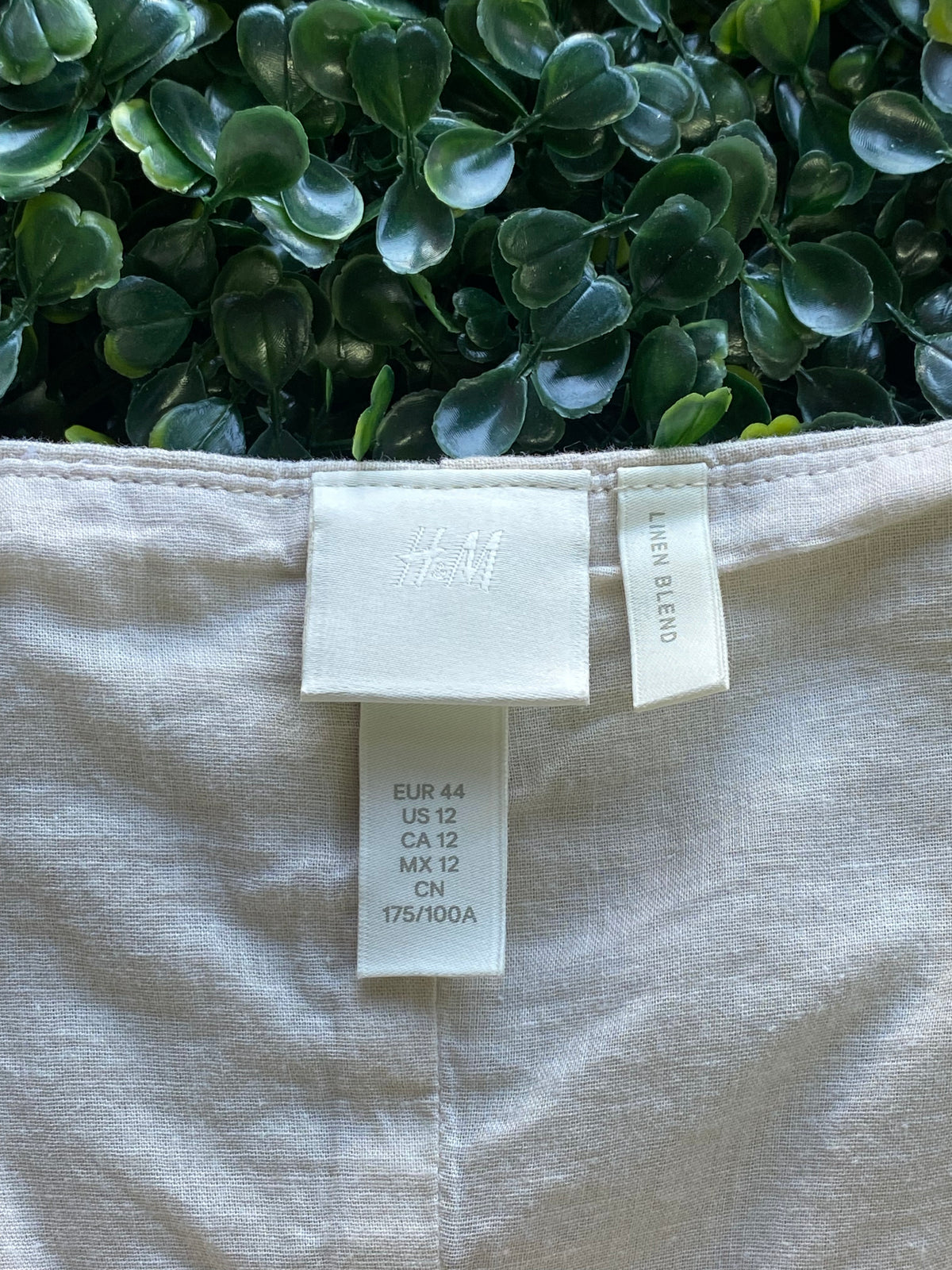H&M Cream Linen Blend Strappy Mini Dress — brand