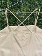 H&M Cream Linen Blend Strappy Mini Dress — detail