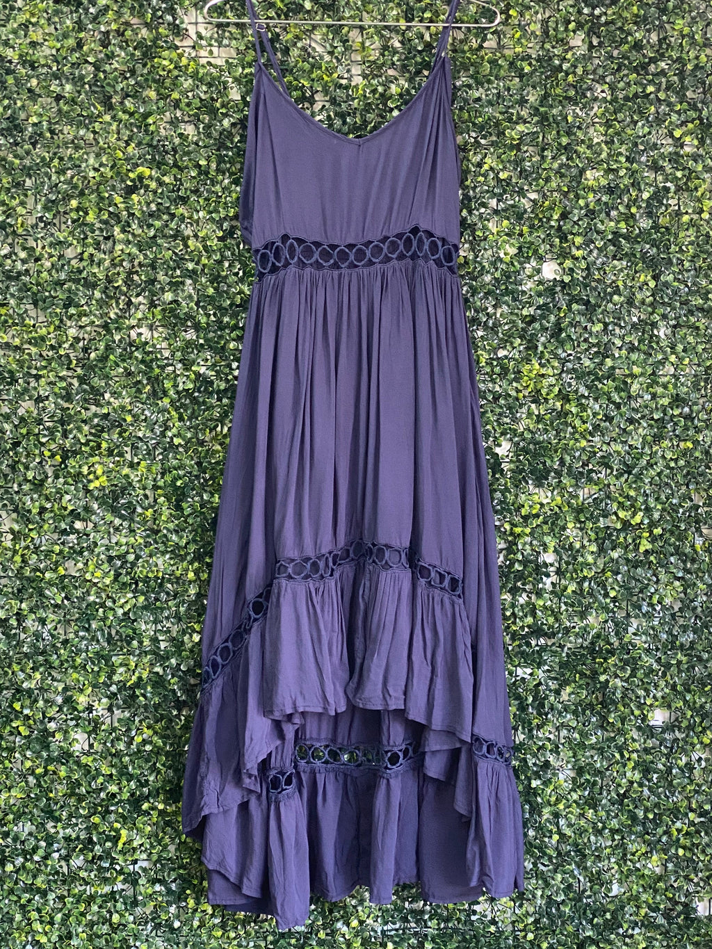 New Feeling Deep Purple Tiered Maxi Dress — front