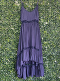 New Feeling Deep Purple Tiered Maxi Dress — front