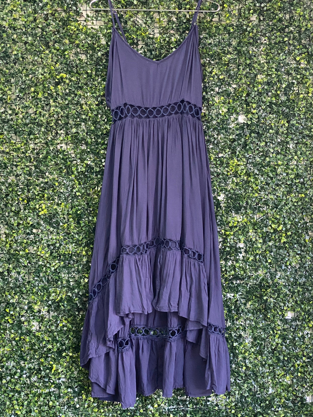 New Feeling Deep Purple Tiered Maxi Dress — front