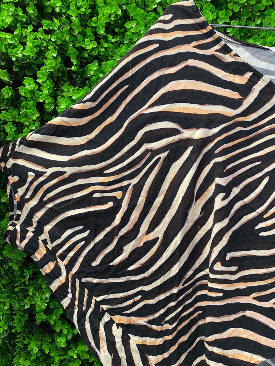 Woolworths Zebra Print Draped Blouse