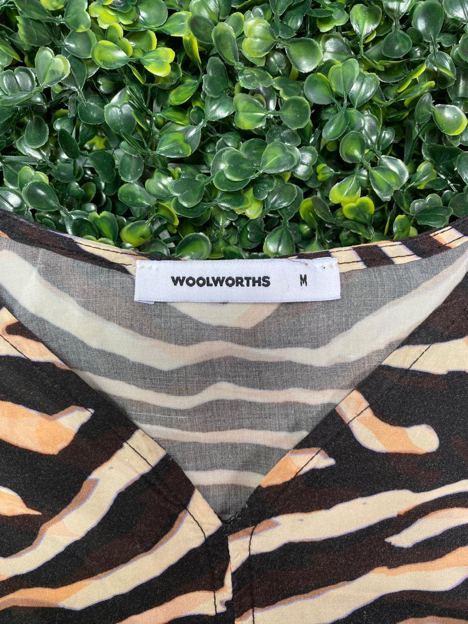 Woolworths Zebra Print Draped Blouse