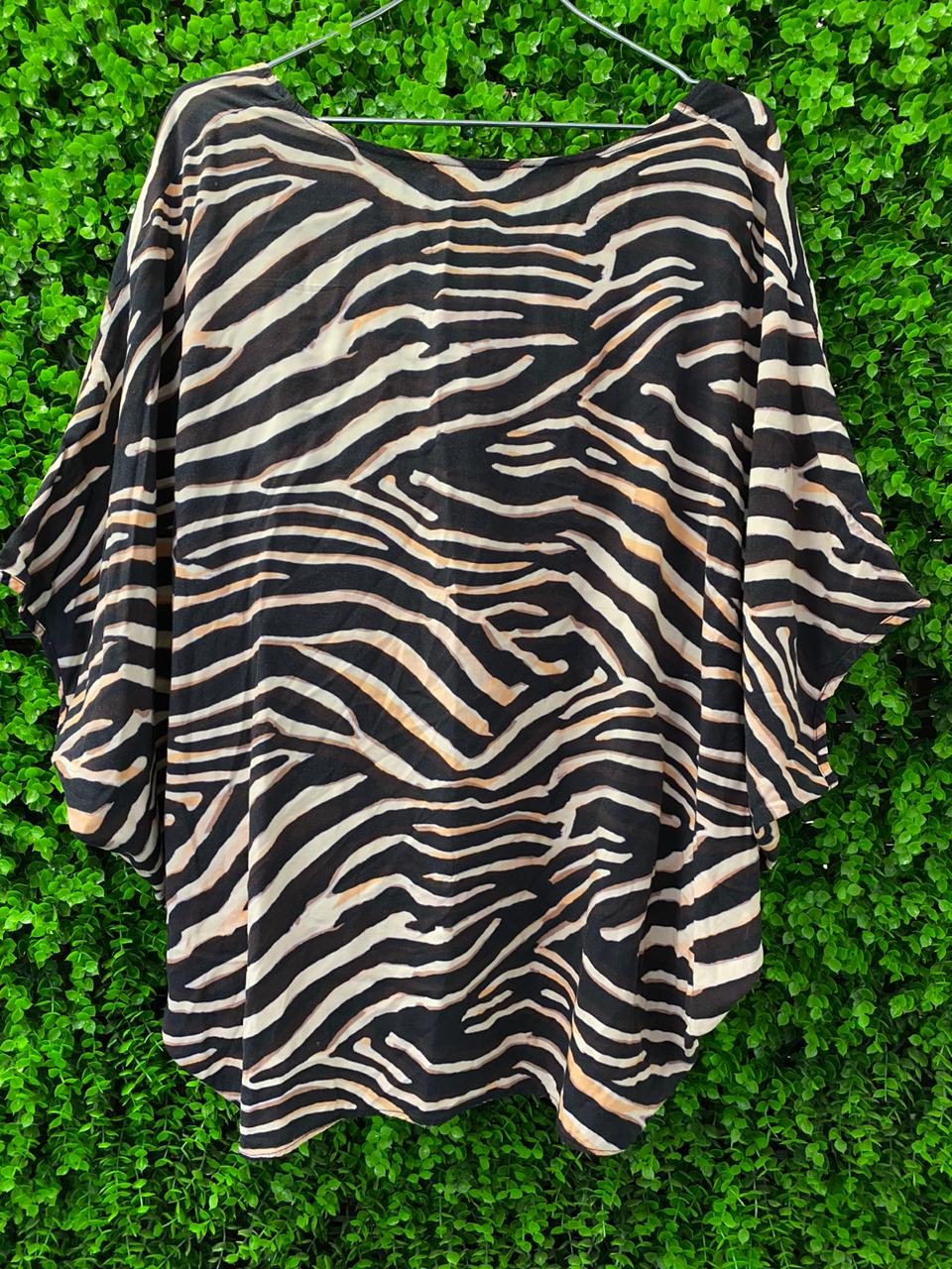 Woolworths Zebra Print Draped Blouse