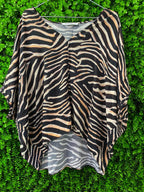 Woolworths Zebra Print Draped Blouse