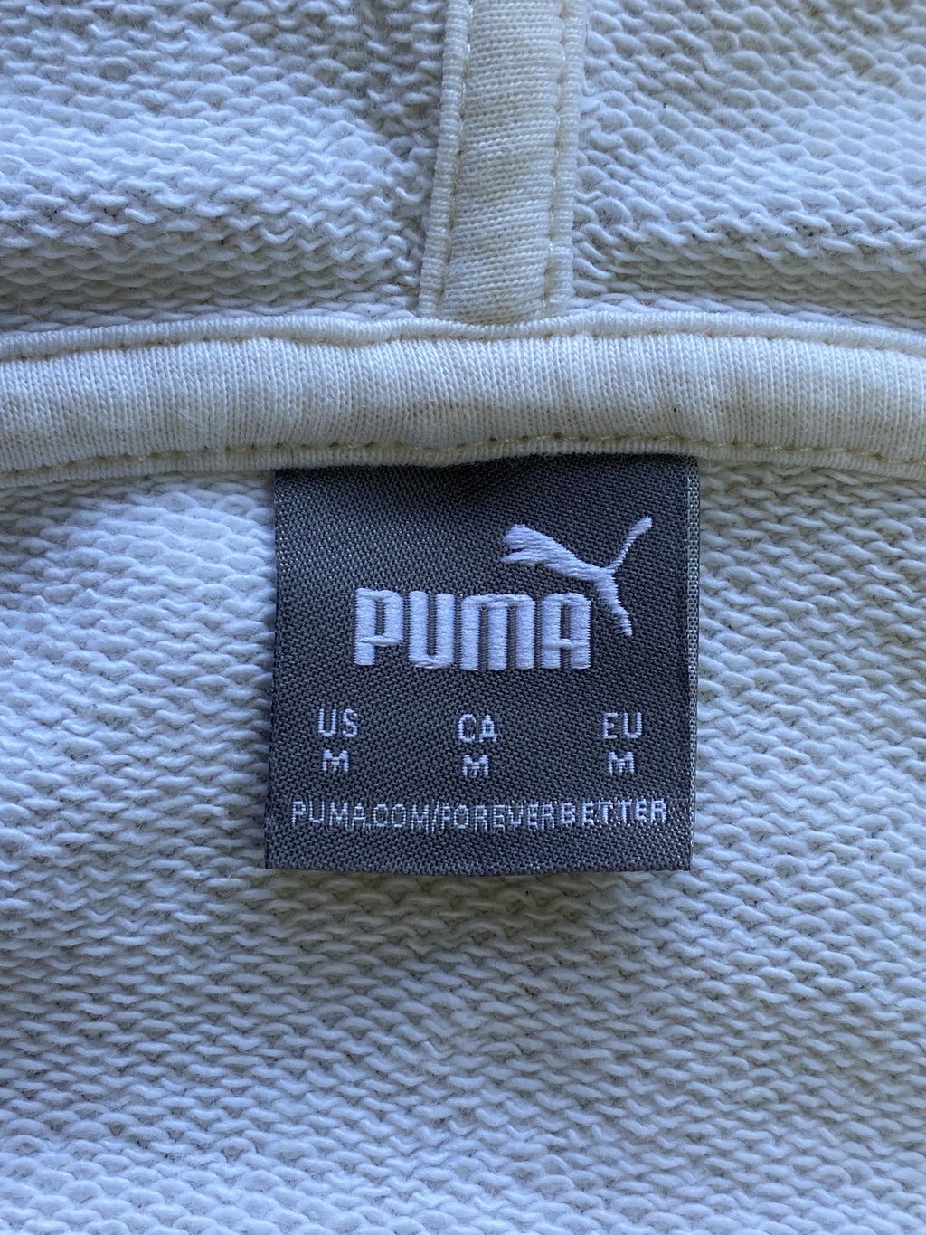 Puma Cream Cropped Sports Graphic Hoodie — brand