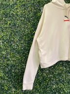 Puma Cream Cropped Sports Graphic Hoodie — detail