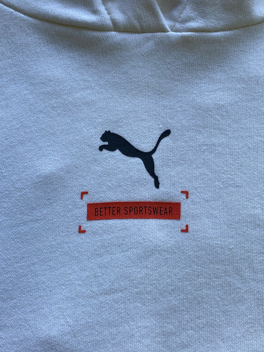 Puma Cream Cropped Sports Graphic Hoodie — detail