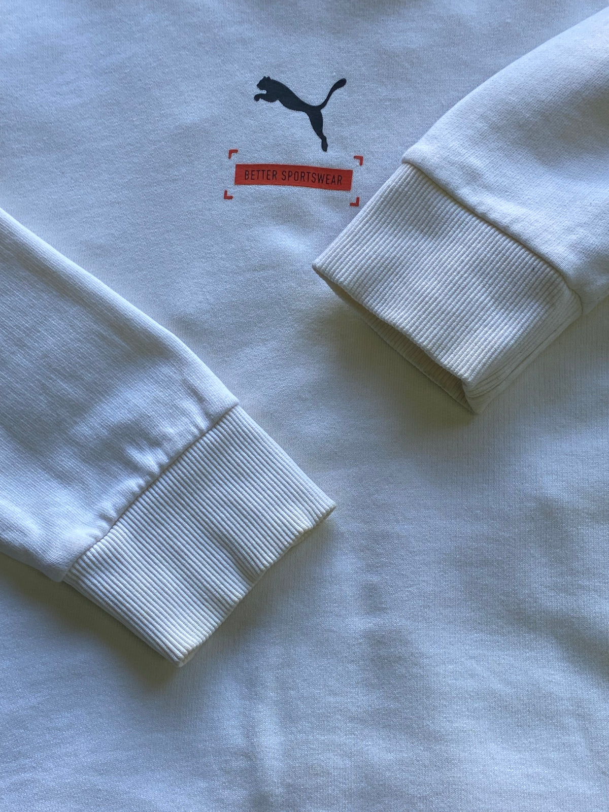 Puma Cream Cropped Sports Graphic Hoodie — detail