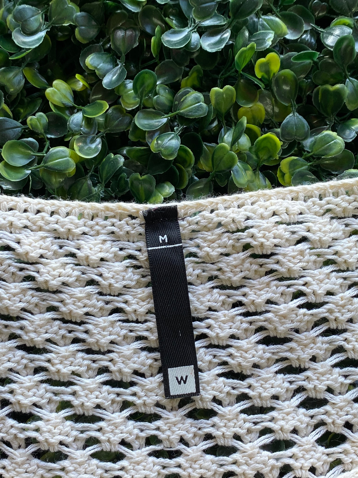 Woolworths Cream Open-Knit Cotton Blend Jersey — brand
