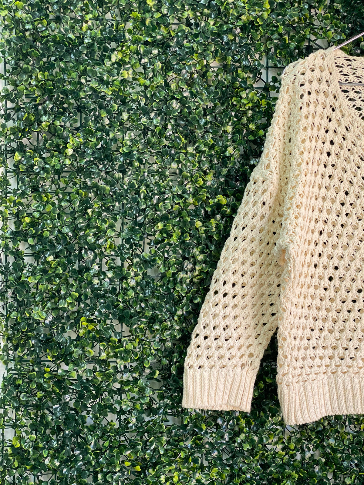 Woolworths Cream Open-Knit Cotton Blend Jersey — detail