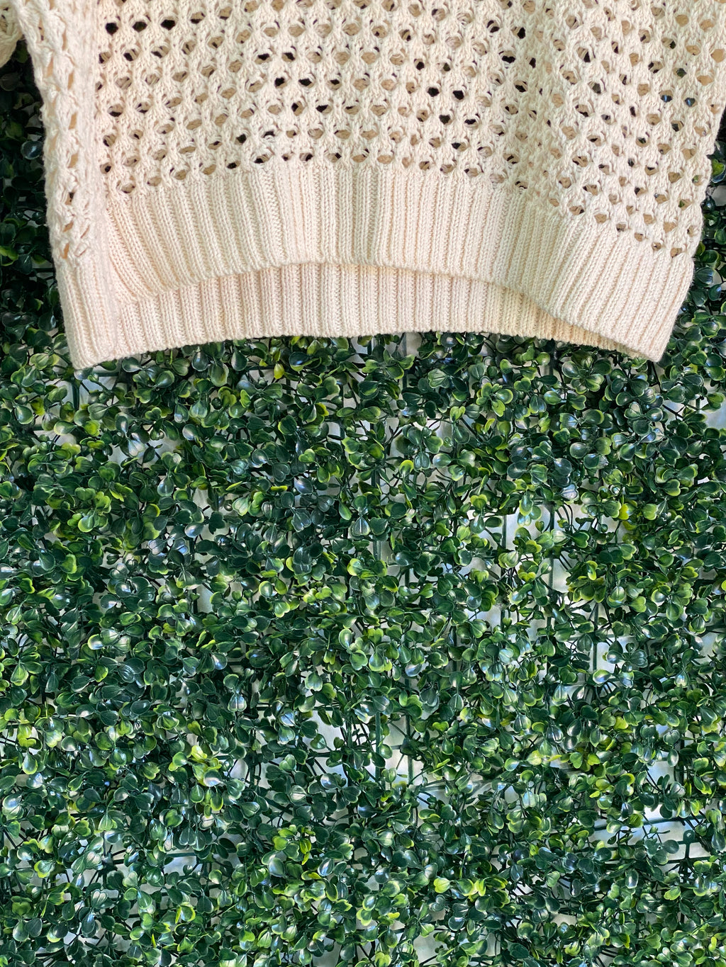 Woolworths Cream Open-Knit Cotton Blend Jersey — detail