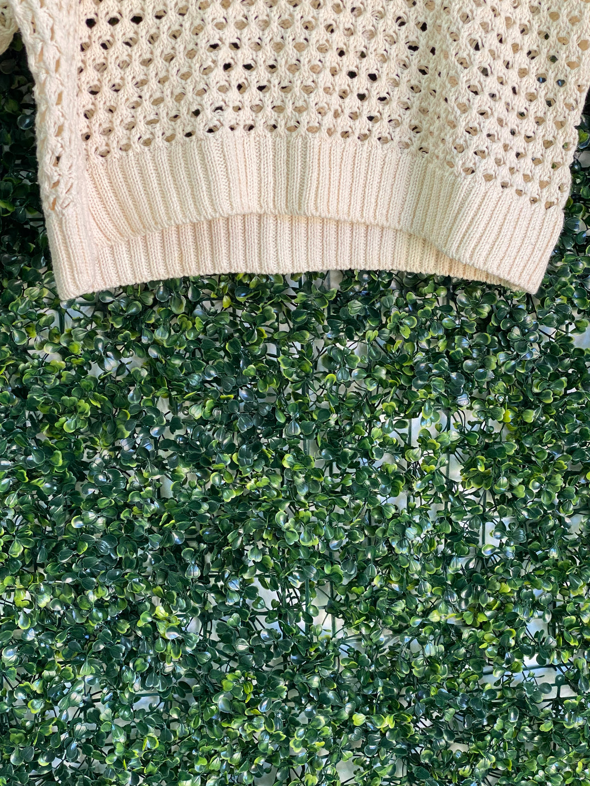 Woolworths Cream Open-Knit Cotton Blend Jersey — detail