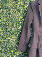 Amy Enjoy Life Black Gold-Button Longline Blazer — detail