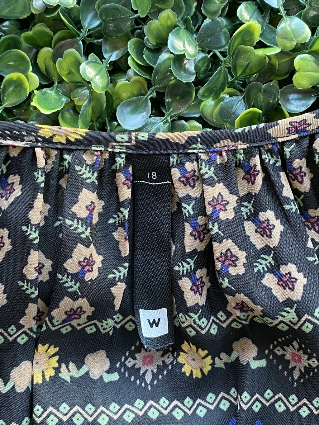 Woolworths Purple Patchwork Print Peasant Dress — detail