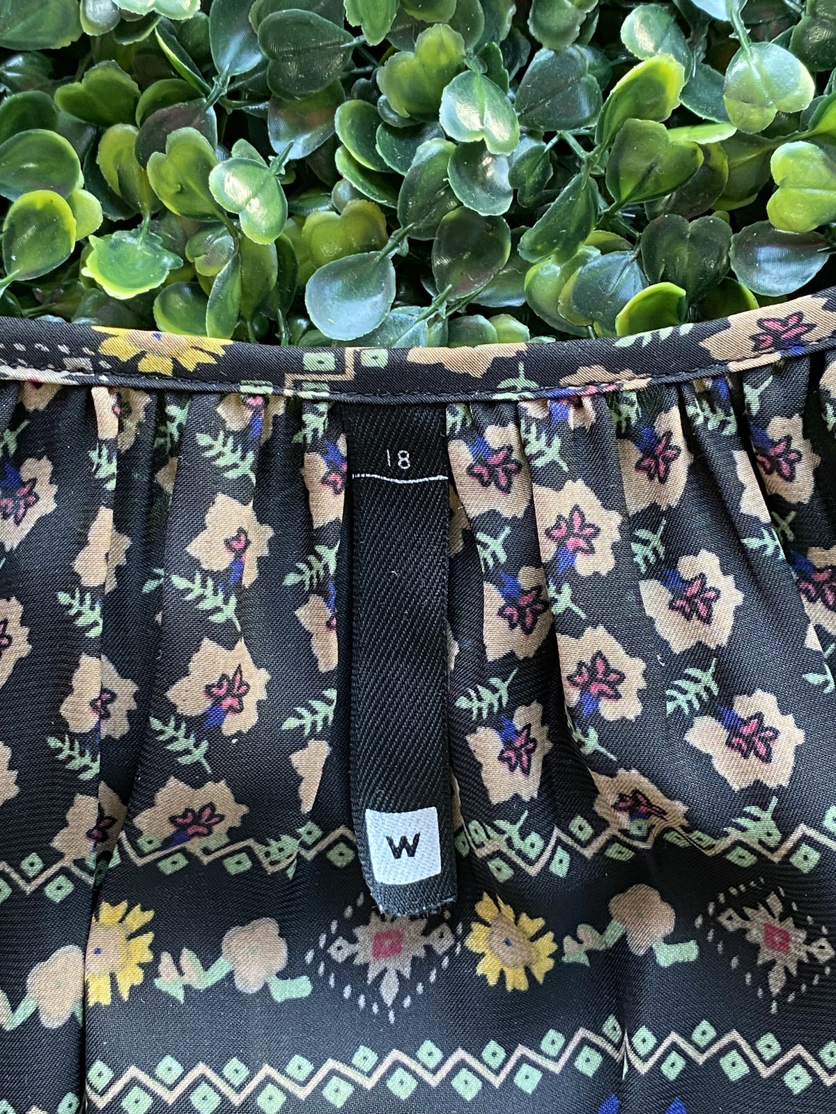 Woolworths Purple Patchwork Print Peasant Dress — detail