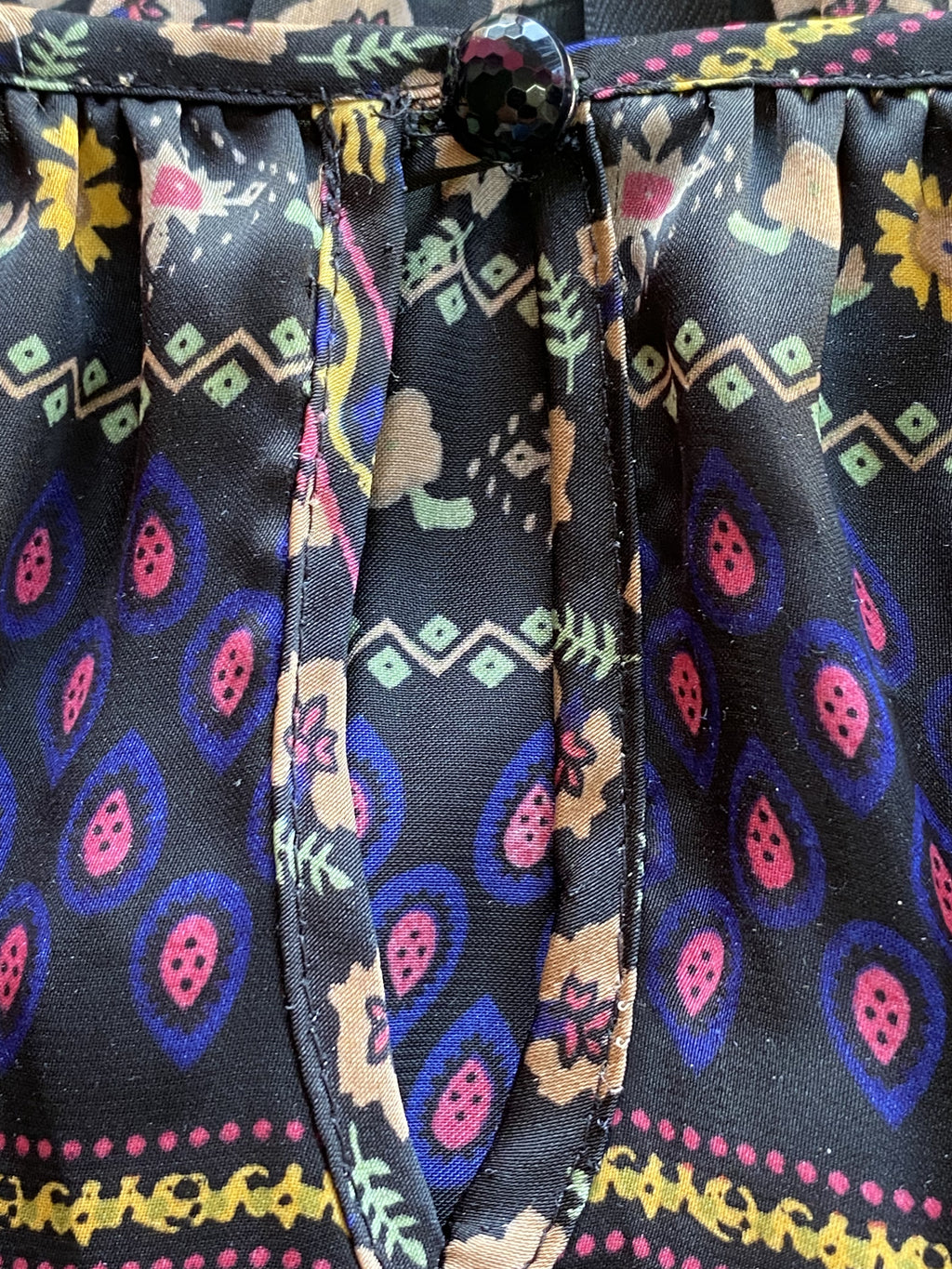 Woolworths Purple Patchwork Print Peasant Dress — detail
