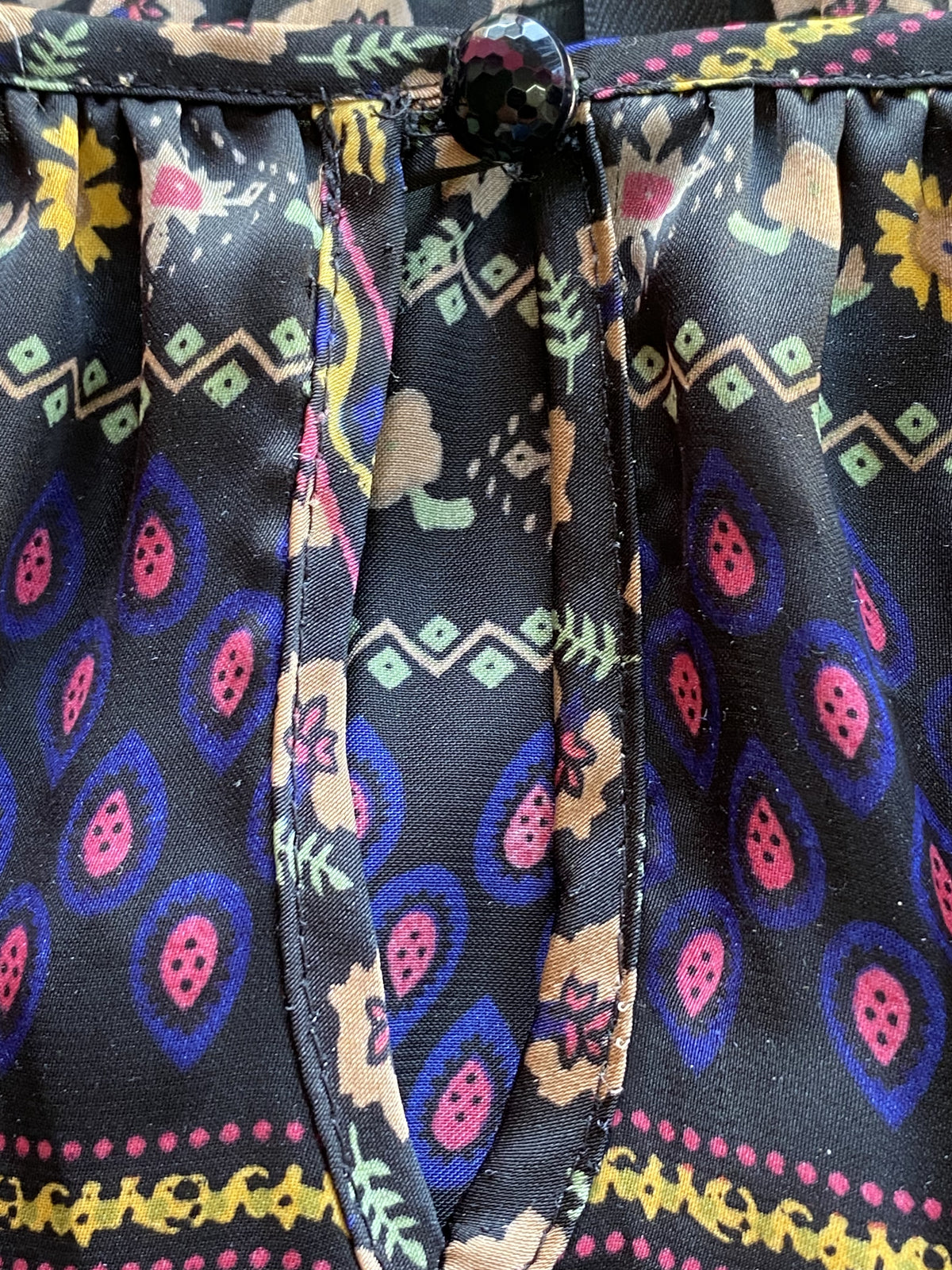 Woolworths Purple Patchwork Print Peasant Dress — detail