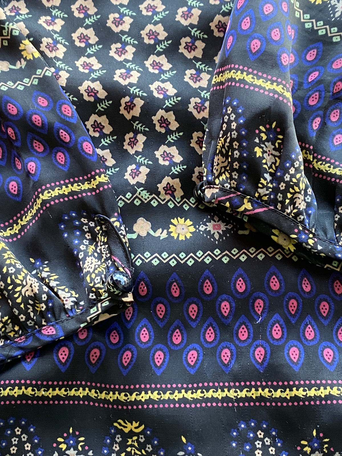 Woolworths Purple Patchwork Print Peasant Dress — detail