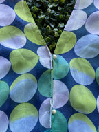 Blue Green Polka Dot Sheer Kaftan Dress — detail
