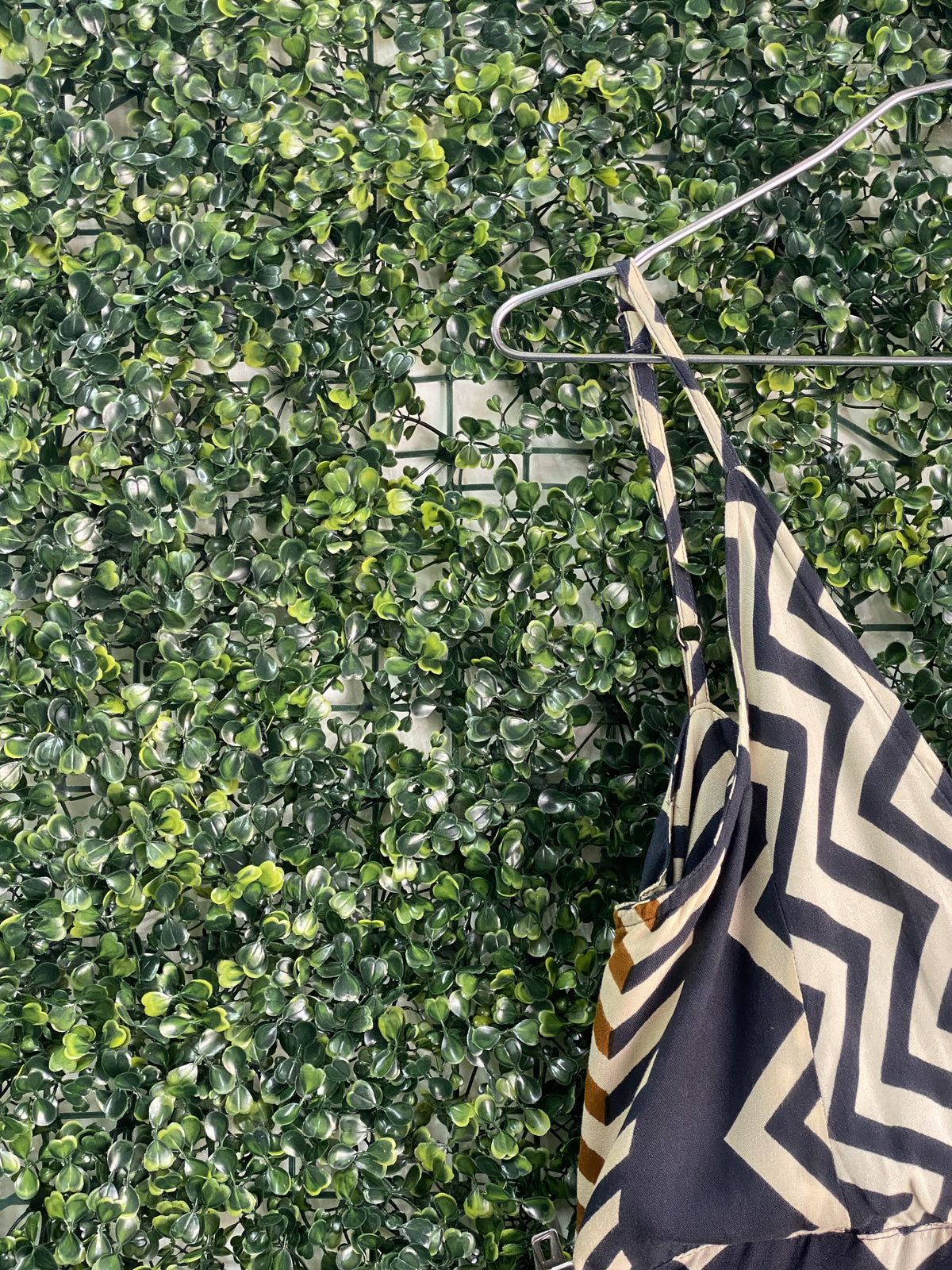 Isla Bonita Ibiza Brown Geometric Knot-Front Maxi Dress — detail
