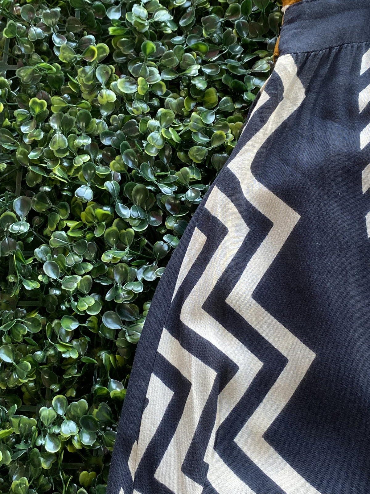 Isla Bonita Ibiza Brown Geometric Knot-Front Maxi Dress — detail