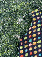 Black Multicolour Daisy Print Shift Dress — detail