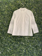 SHSHDHZX White Broderie Panel Blouse — detail