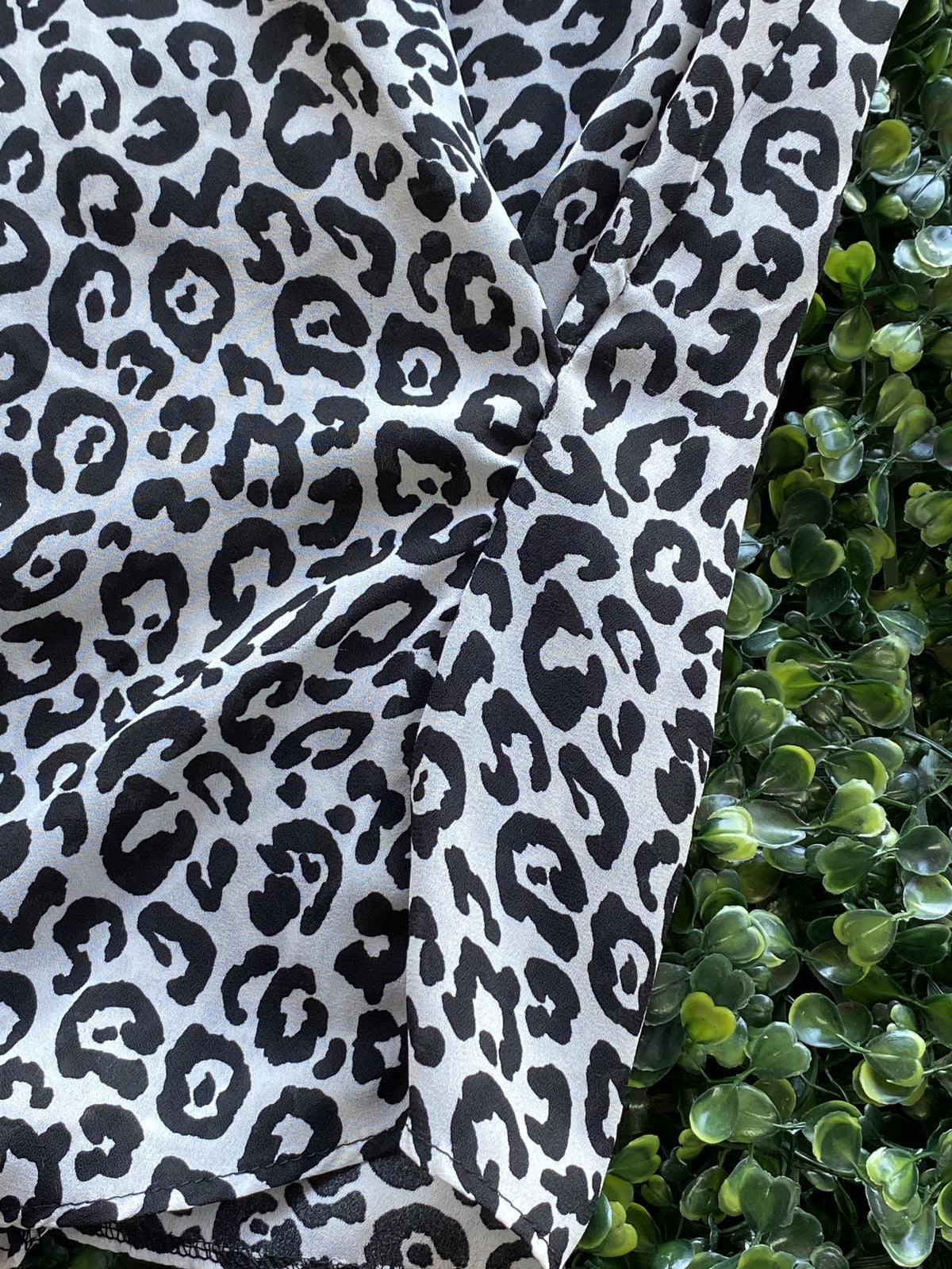 Studio.W Black & White Leopard Print Blouse — detail