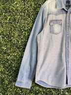 Daniel Hechter Blue Slim Fit Denim Shirt — detail