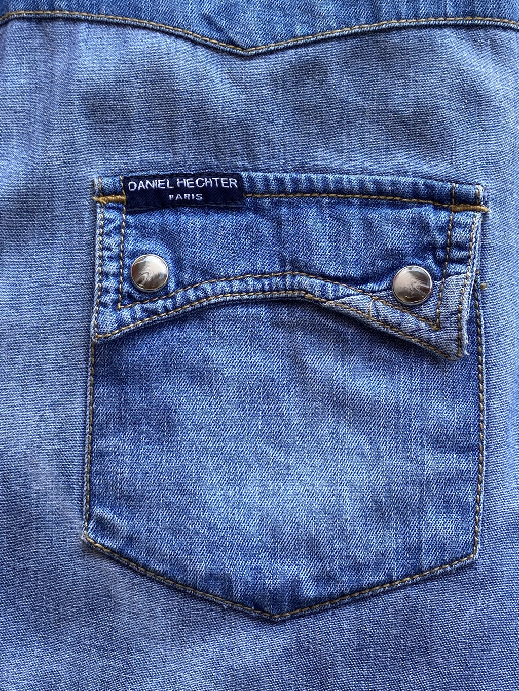 Daniel Hechter Blue Slim Fit Denim Shirt — detail
