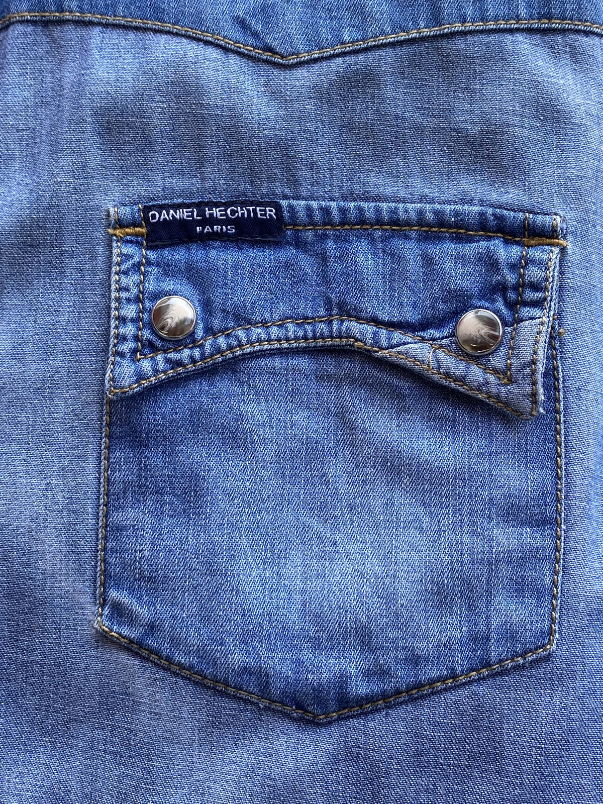 Daniel Hechter Blue Slim Fit Denim Shirt — detail