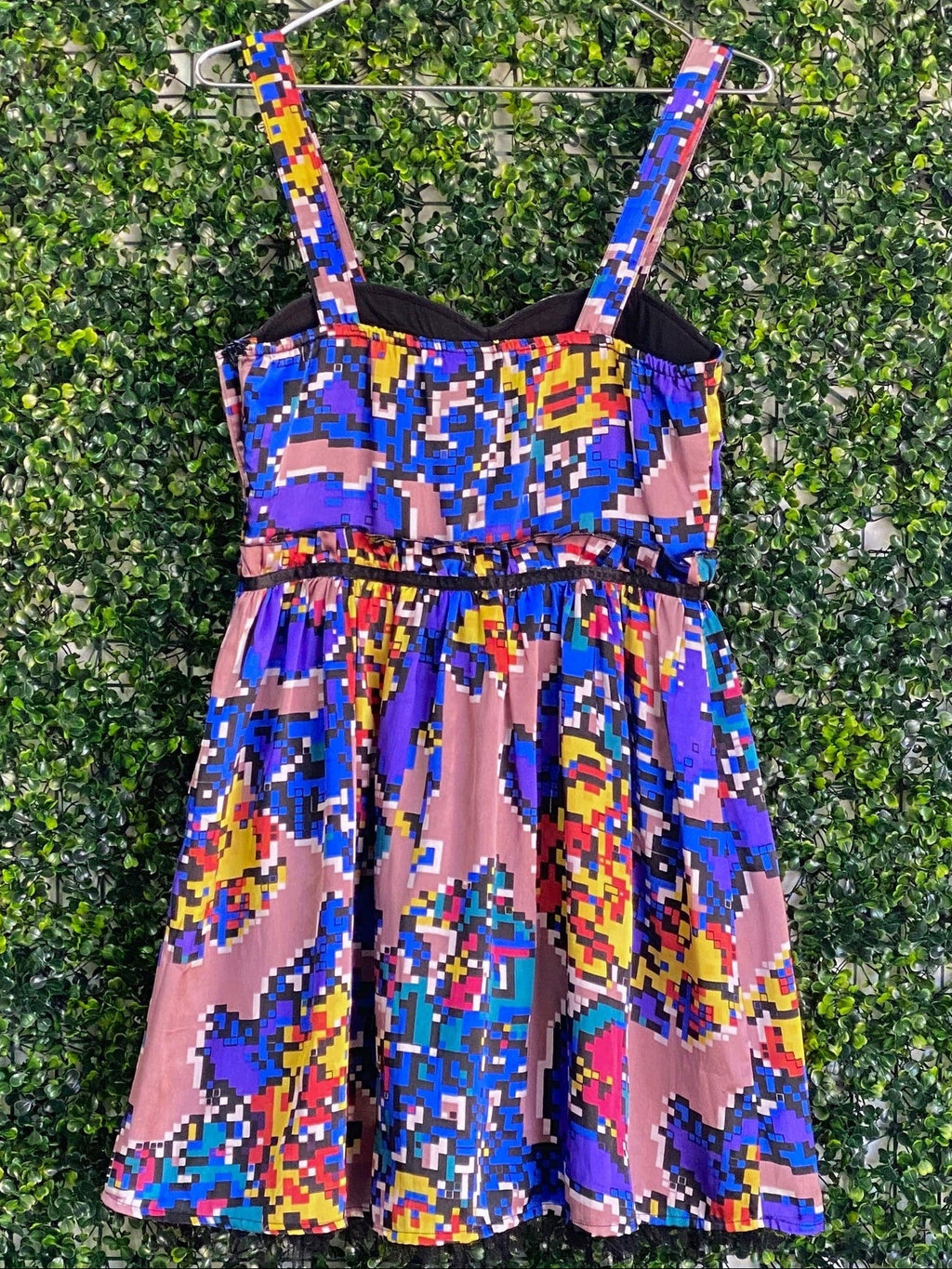 ANA Multicolour Abstract Print Fit-and-Flare Dress — back