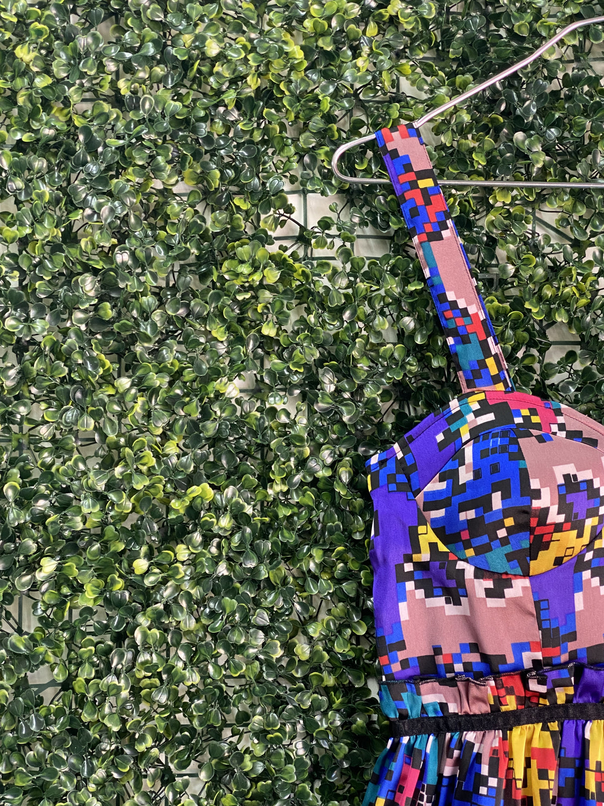 ANA Multicolour Abstract Print Fit-and-Flare Dress — detail