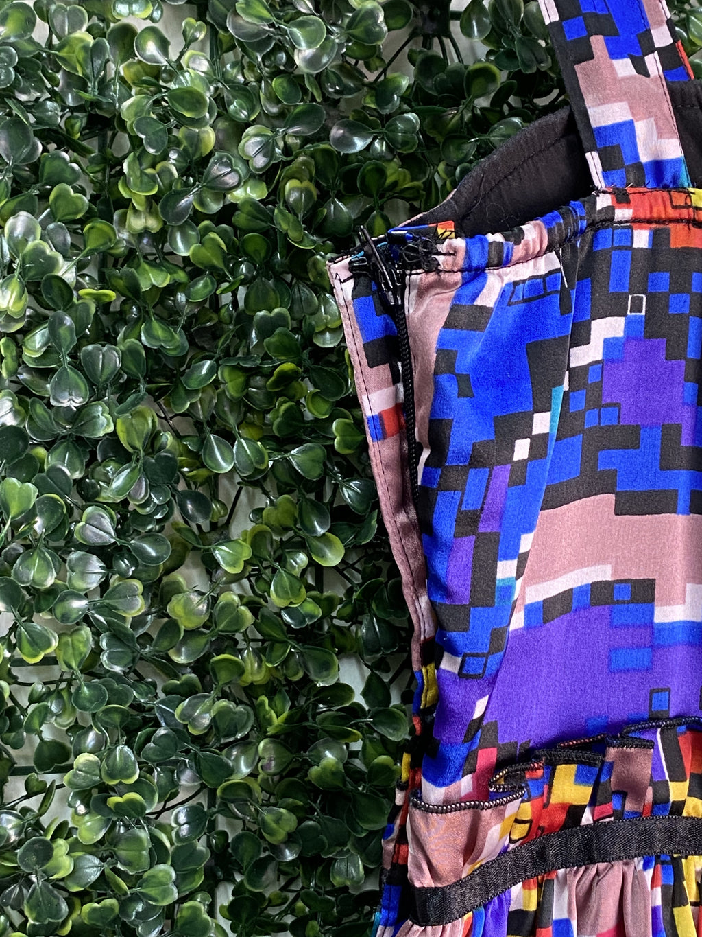 ANA Multicolour Abstract Print Fit-and-Flare Dress — detail
