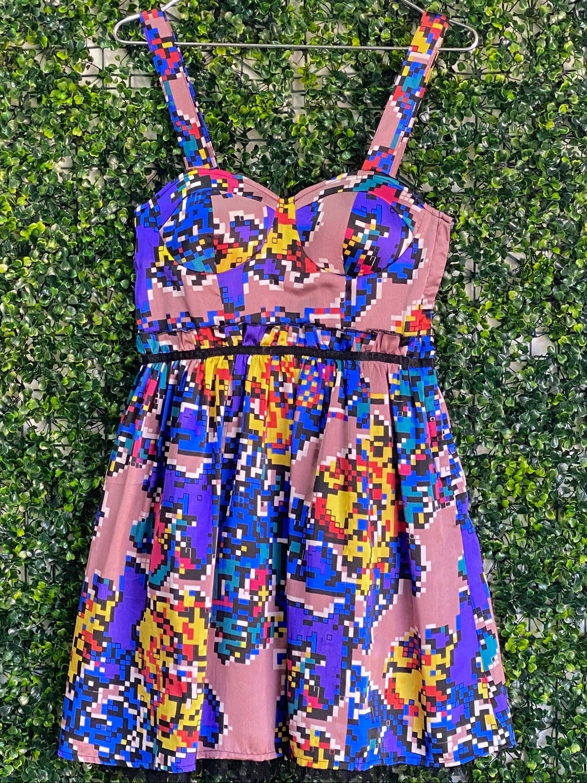 ANA Multicolour Abstract Print Fit-and-Flare Dress — front