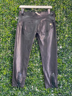 Freddy WR.UP Black Coated Skinny Pants with Ankle Zips — back