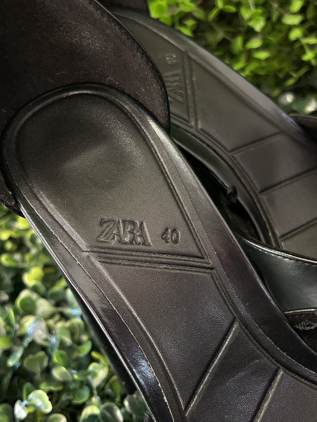 Zara Black Platform Ankle-Strap Block Heels — brand