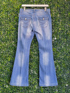 I.Q. Jeans Light-Wash Bootcut Jeans with Flap Pockets — back