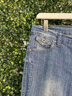 I.Q. Jeans Light-Wash Bootcut Jeans with Flap Pockets — detail