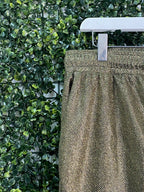 SAGE Metallic Bronze Drawstring Jogger Pants — detail