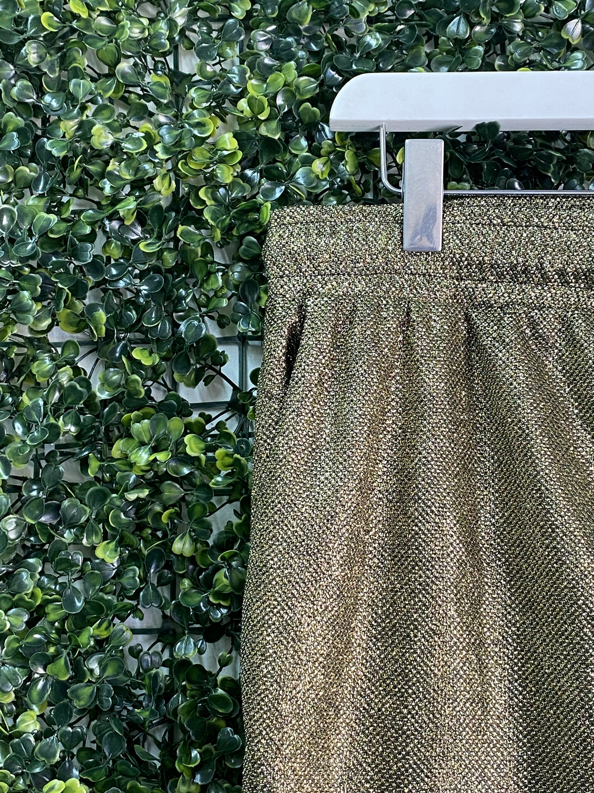 SAGE Metallic Bronze Drawstring Jogger Pants — detail