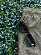 SAGE Metallic Bronze Drawstring Jogger Pants — detail