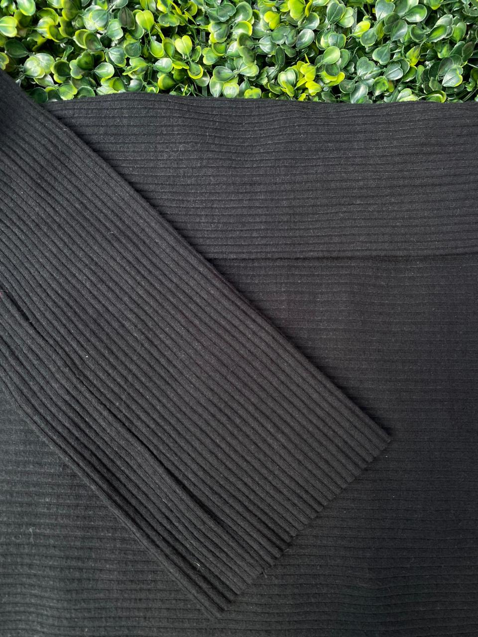 Zara Black Off-Shoulder Ribbed Knit Top