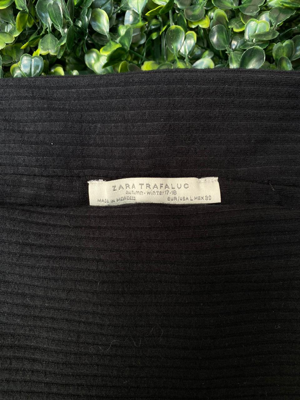 Zara Black Off-Shoulder Ribbed Knit Top