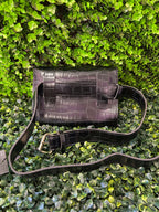 Dazzle Black Croc Embossed Shoulder Bag — back
