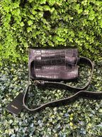 Dazzle Black Croc Embossed Shoulder Bag — brand