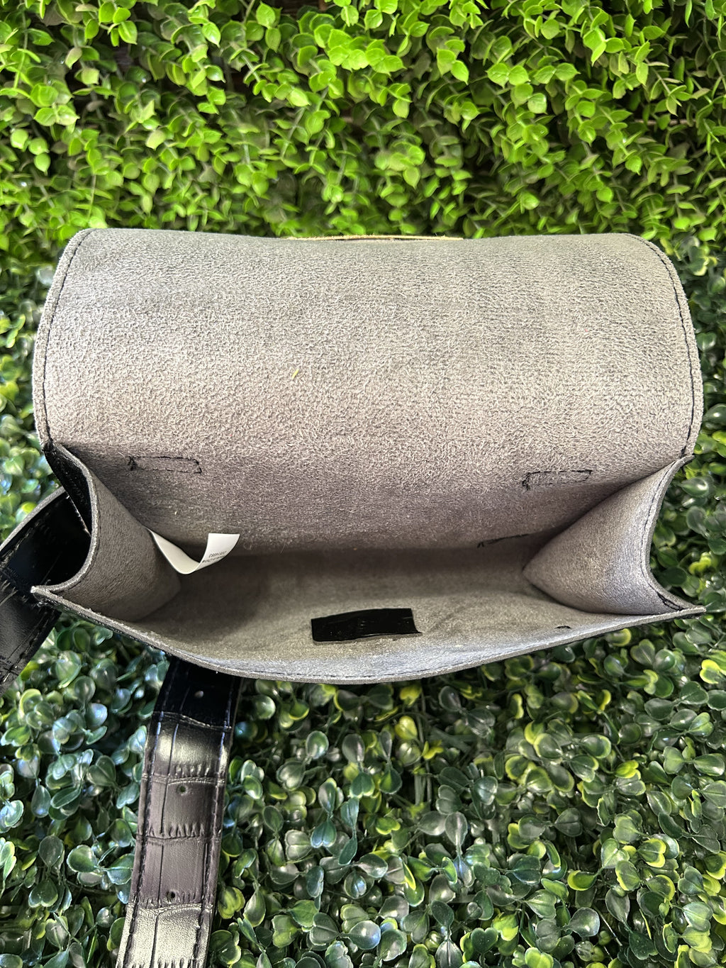 Dazzle Black Croc Embossed Shoulder Bag — detail