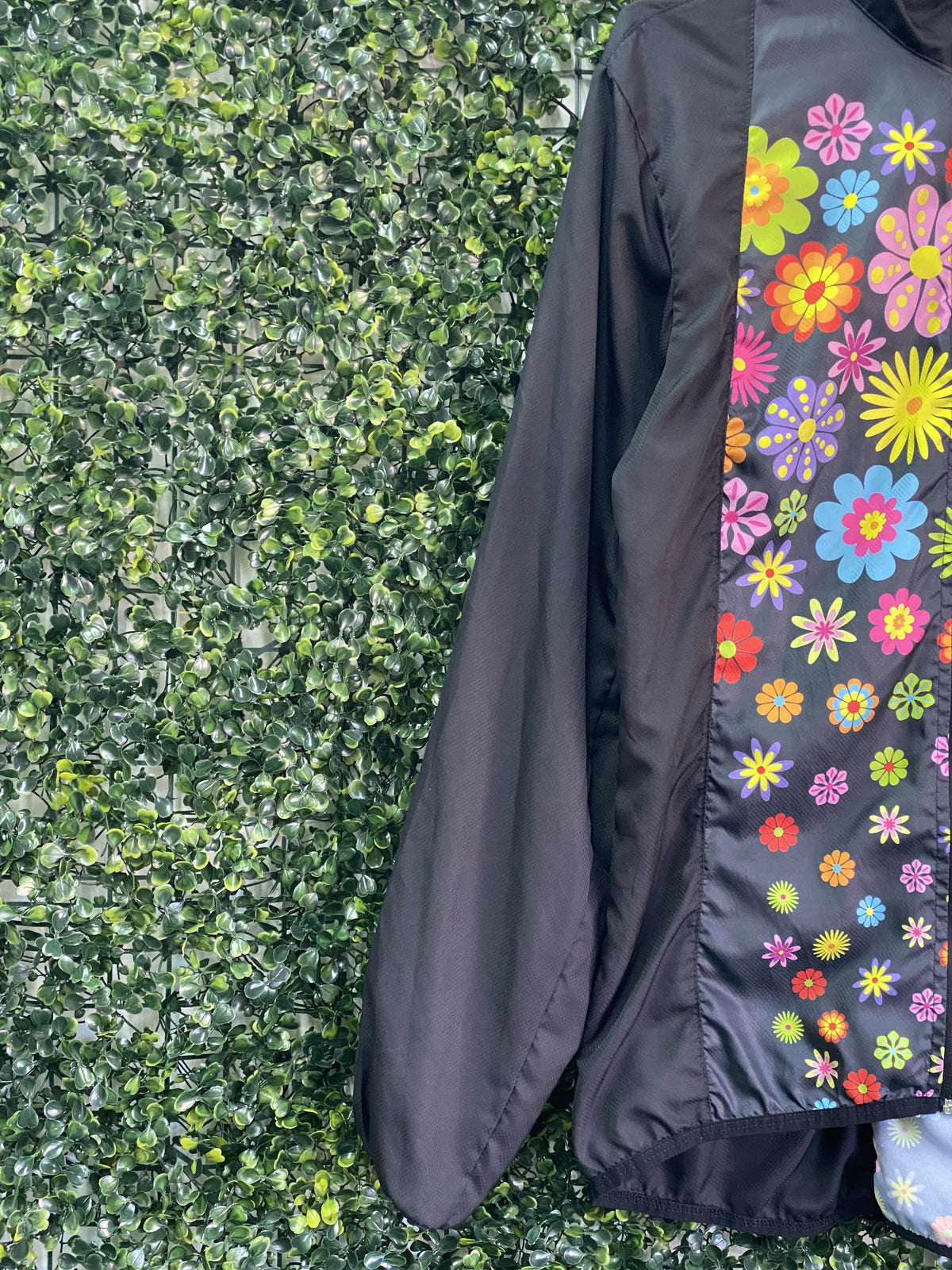Anatomic Black Floral Cycling Jacket — detail