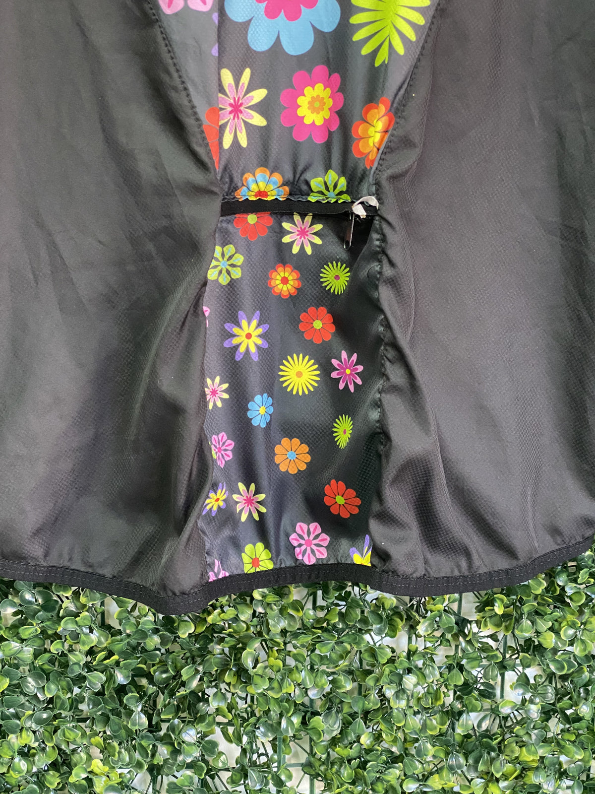 Anatomic Black Floral Cycling Jacket — detail